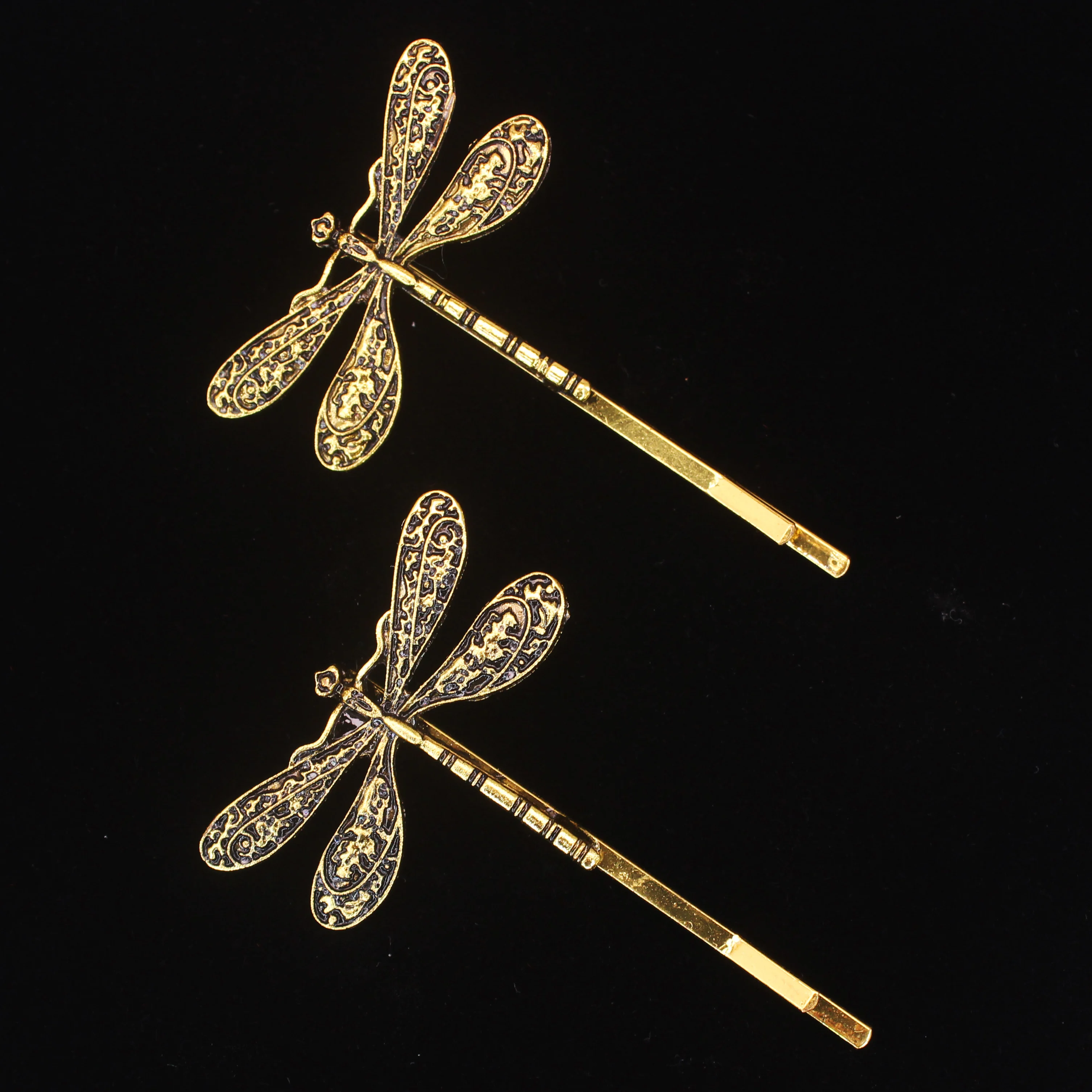 2Pcs/Set Metal Dragonfly Hair Clip Pins For Women Girls Fashion Insect Barrettes Hairwear Bangs Side Hair Accessories