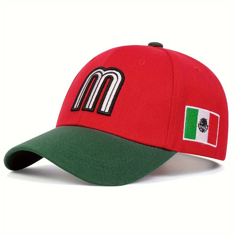 Fashion M Letter Mexico Flag Embroidery Baseball Cap Cotton snapback Hats Adjustable Hip Hop Sport Hats Outdoor Sun hats