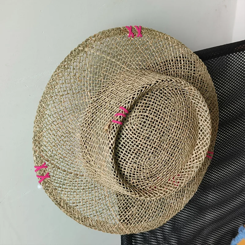 Designer French Elegant Women's Summer RB Letter Straw Hat Wide Brim Breathable Sun Protect Fashionable Beach Vacation Sun Hat
