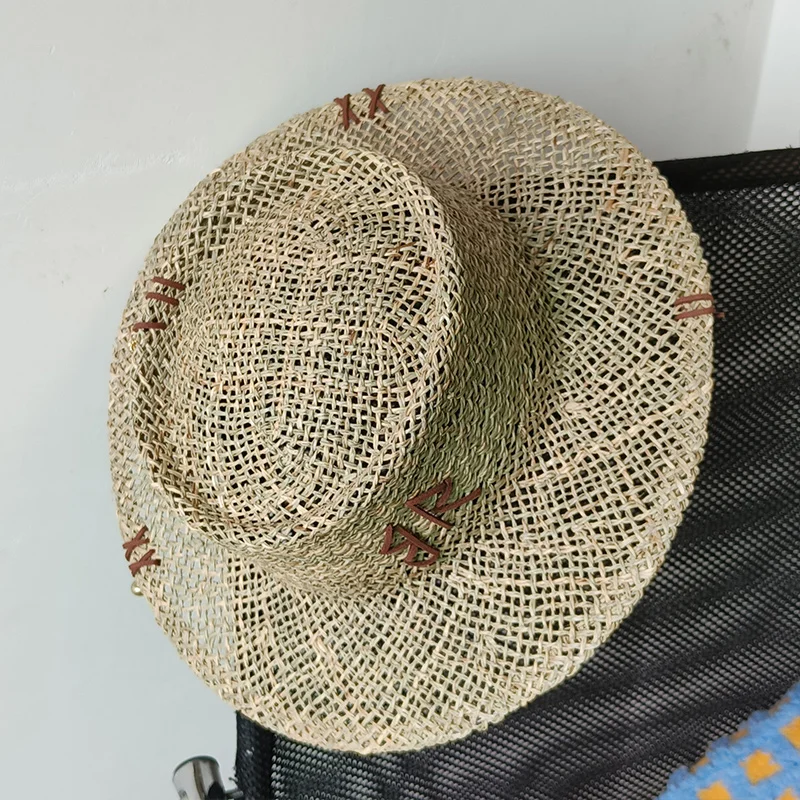 Designer French Elegant Women's Summer RB Letter Straw Hat Wide Brim Breathable Sun Protect Fashionable Beach Vacation Sun Hat