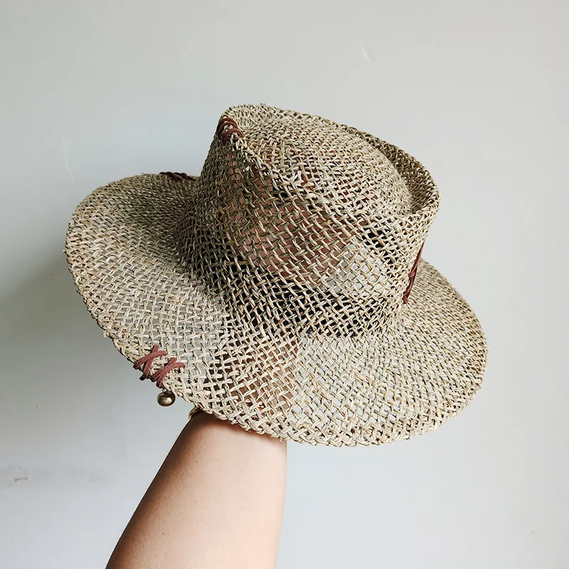 Designer French Elegant Women's Summer RB Letter Straw Hat Wide Brim Breathable Sun Protect Fashionable Beach Vacation Sun Hat