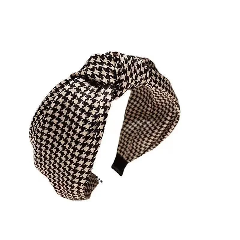 Ethnic Style Fabric Knotted Headband Wide Edge Hair Accessories for Women Girls Non-Slip Hairband Fashion