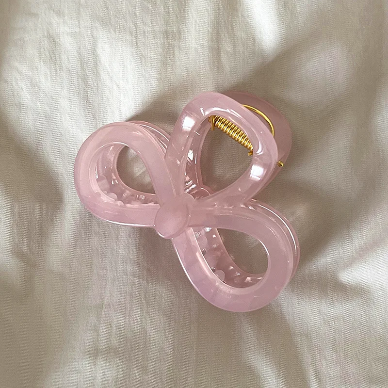 Girl's Jelly Pink Hair Clip 2025 New High end Shark Clip Large Catclip Women's High end Hairpiece Fashion Pink Hair Clip