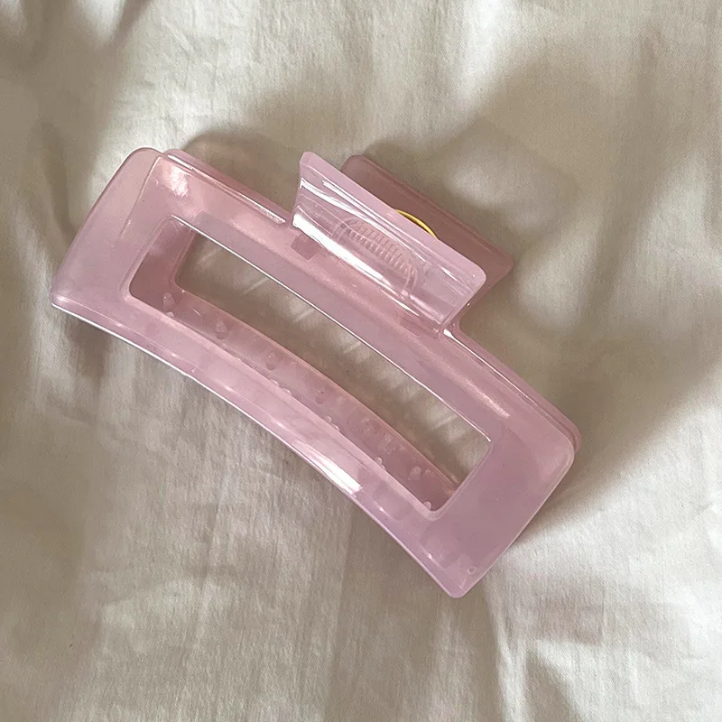 Girl's Jelly Pink Hair Clip 2025 New High end Shark Clip Large Catclip Women's High end Hairpiece Fashion Pink Hair Clip