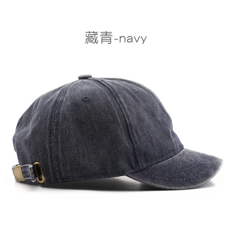 New Retro Short Brim Baseball Caps for Man Women Solid Color Adjustable Outdoor Sun Visor Hats Cotton Streetwear Hip Hop Hats