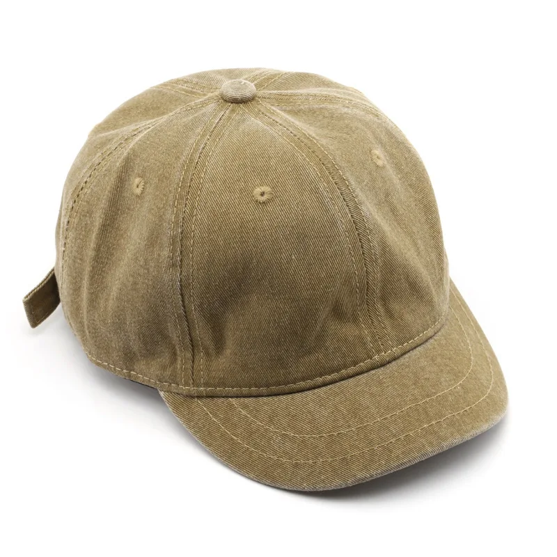New Retro Short Brim Baseball Caps for Man Women Solid Color Adjustable Outdoor Sun Visor Hats Cotton Streetwear Hip Hop Hats