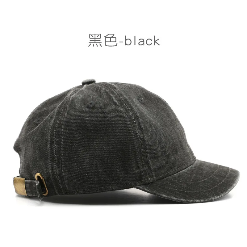 New Retro Short Brim Baseball Caps for Man Women Solid Color Adjustable Outdoor Sun Visor Hats Cotton Streetwear Hip Hop Hats