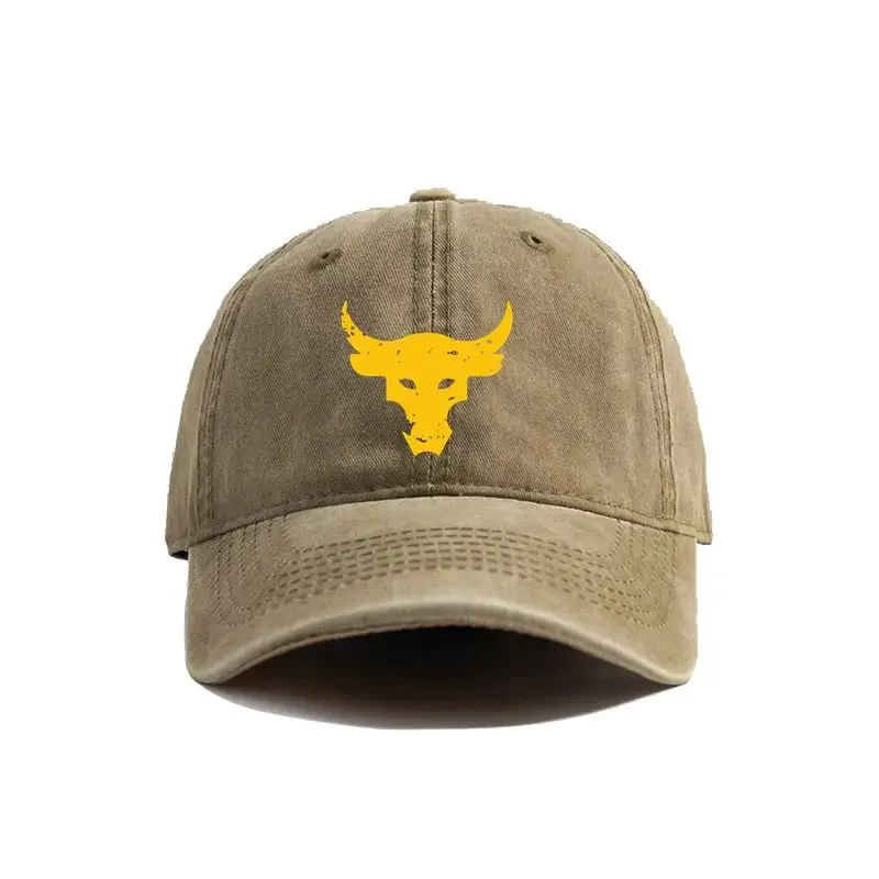 Dwayne Johnson Brahma Bull Baseball Cap Summer Distressed Dad Hats Men Outdoor Adjustable Cotton Caps Outdoor Sun Protection