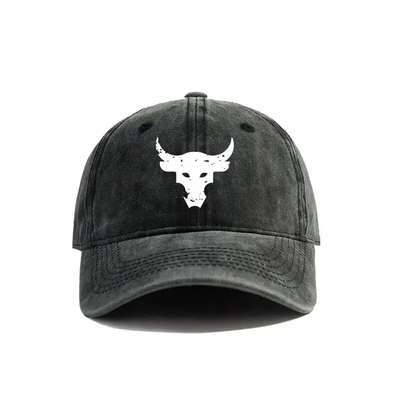 Dwayne Johnson Brahma Bull Baseball Cap Summer Distressed Dad Hats Men Outdoor Adjustable Cotton Caps Outdoor Sun Protection