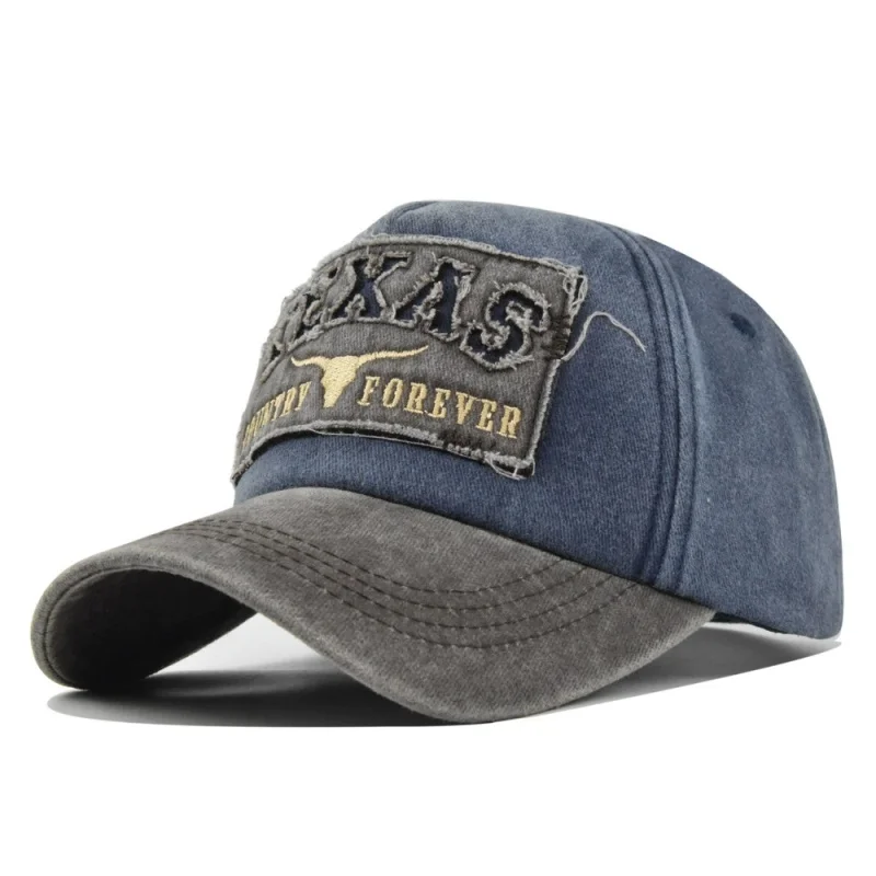 Hot Sale Unisex Washed Cotton Vintage Baseball Cap TEXAS Letter Embroidery Outdoor Sports Dad Hat For Men And Women