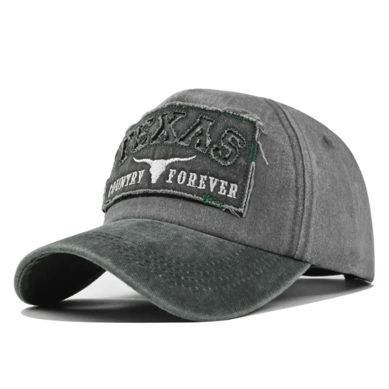 Hot Sale Unisex Washed Cotton Vintage Baseball Cap TEXAS Letter Embroidery Outdoor Sports Dad Hat For Men And Women