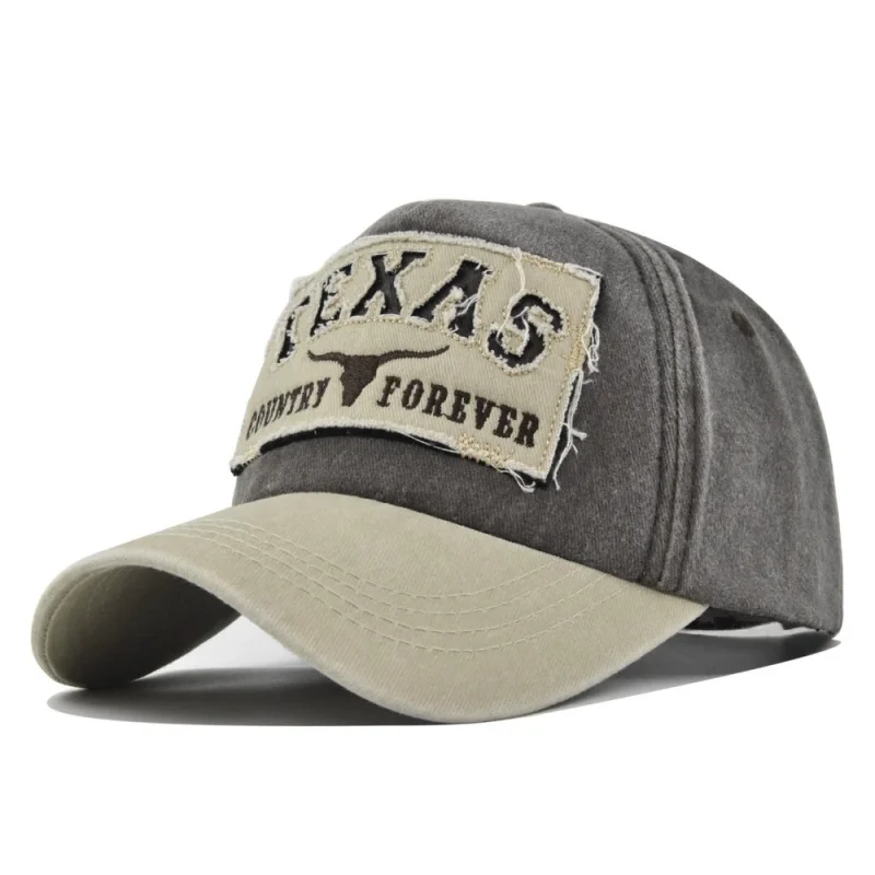 Hot Sale Unisex Washed Cotton Vintage Baseball Cap TEXAS Letter Embroidery Outdoor Sports Dad Hat For Men And Women