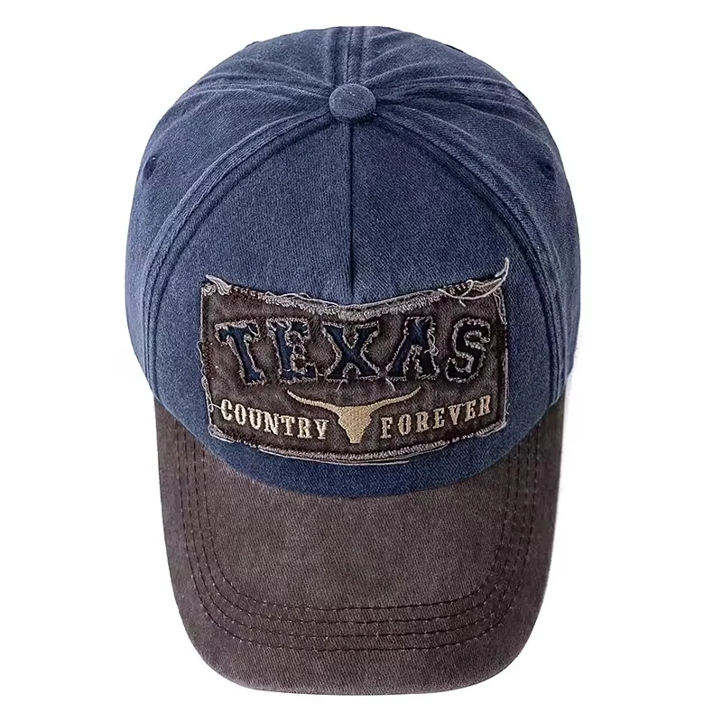 Hot Sale Unisex Washed Cotton Vintage Baseball Cap TEXAS Letter Embroidery Outdoor Sports Dad Hat For Men And Women