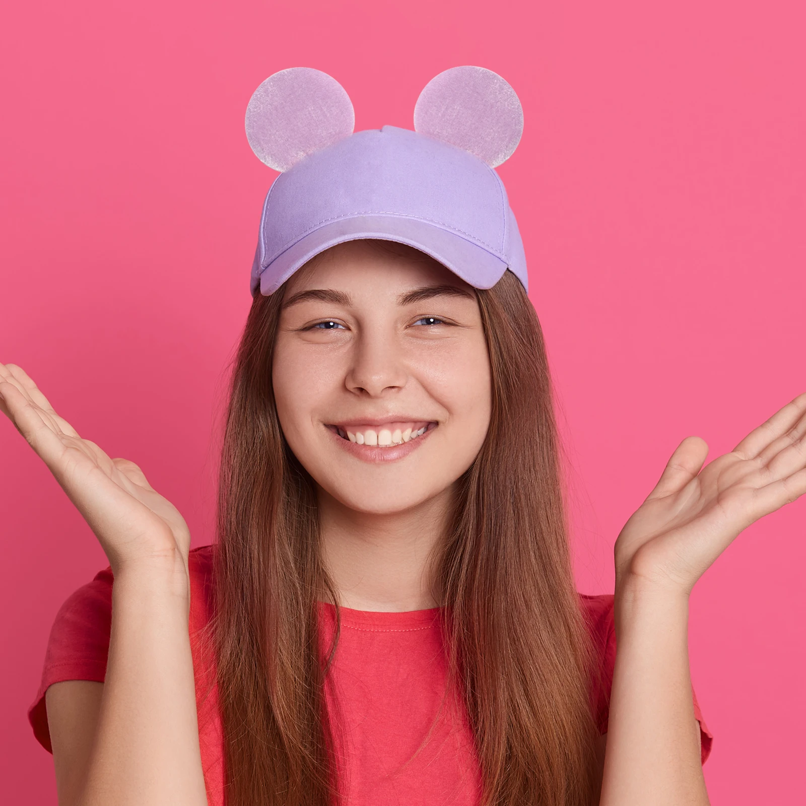 1 Pairs3.3'' Velvet Magnet Fetachable Mouse Ears For Children Glitter Festival Headband Birthday Party Girls DIY Hat Accessories