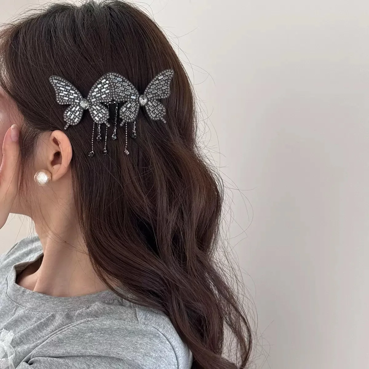 Exquisite Sweet Diamond Butterfly Side Hairpin Hair Accessories For Women