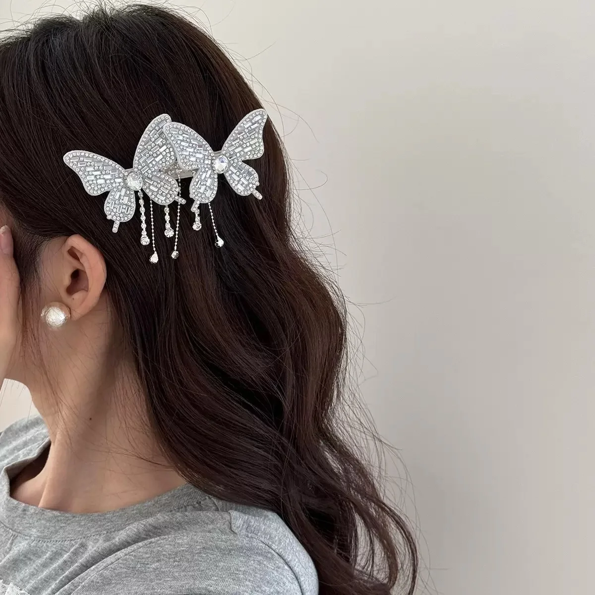 Exquisite Sweet Diamond Butterfly Side Hairpin Hair Accessories For Women