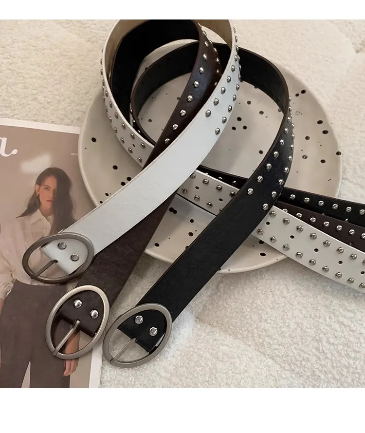 Bohemian Rivet Belt Women 2024 New High-End Design Niche With Dress Y2K Belt Trend
