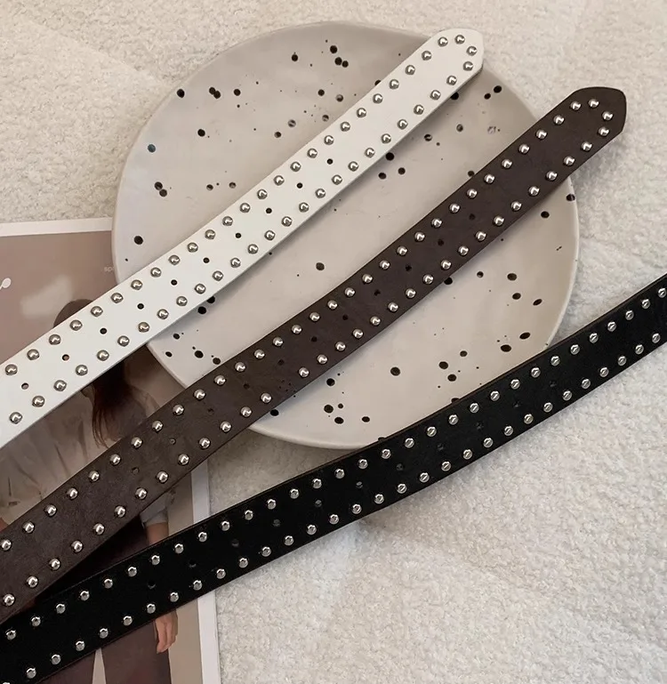 Bohemian Rivet Belt Women 2024 New High-End Design Niche With Dress Y2K Belt Trend