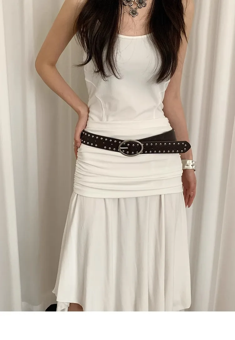 Bohemian Rivet Belt Women 2024 New High-End Design Niche With Dress Y2K Belt Trend