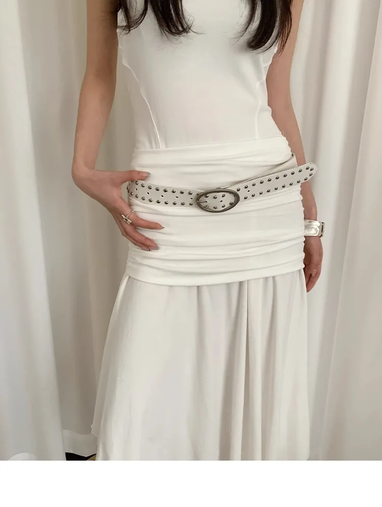 Bohemian Rivet Belt Women 2024 New High-End Design Niche With Dress Y2K Belt Trend