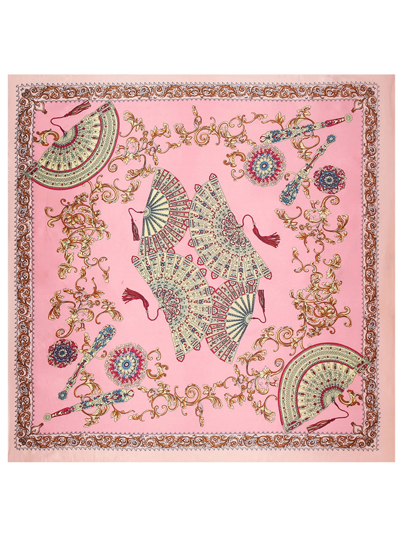 Square Silk Scarf Women Luxury Brand Satin Print Hijab Scarves Muslim Pareo Bandana Female Shawl Wrap Headband Foulard 90*90cm
