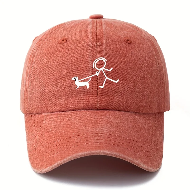 Dog fashion printed baseball cap, gift for dog lovers, simple and stylish design, outdoor travel equipment