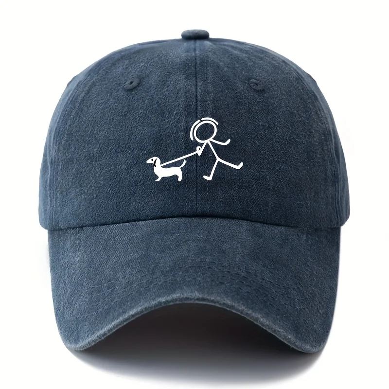 Dog fashion printed baseball cap, gift for dog lovers, simple and stylish design, outdoor travel equipment