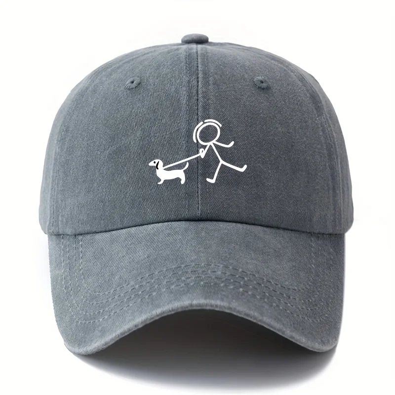 Dog fashion printed baseball cap, gift for dog lovers, simple and stylish design, outdoor travel equipment