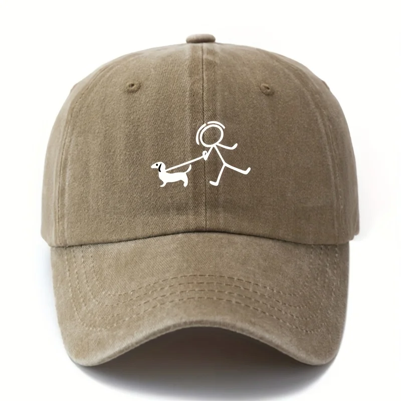 Dog fashion printed baseball cap, gift for dog lovers, simple and stylish design, outdoor travel equipment