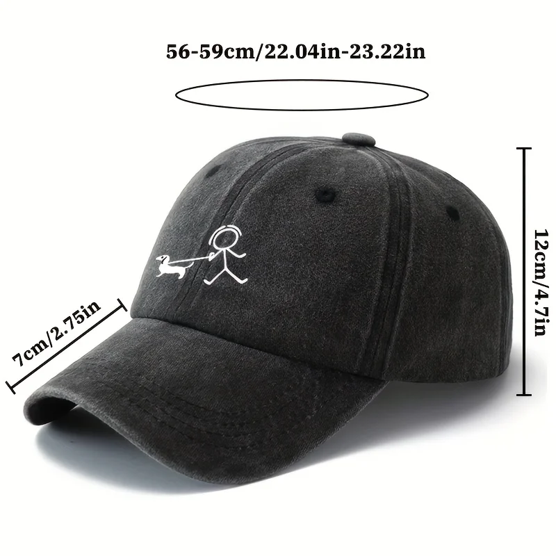Dog fashion printed baseball cap, gift for dog lovers, simple and stylish design, outdoor travel equipment