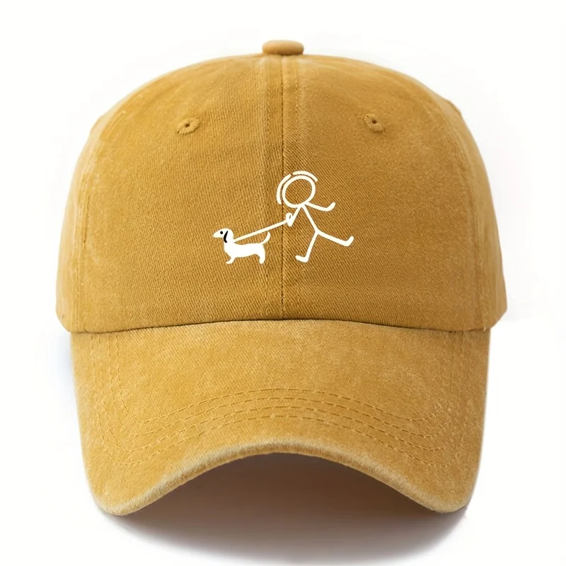 Dog fashion printed baseball cap, gift for dog lovers, simple and stylish design, outdoor travel equipment