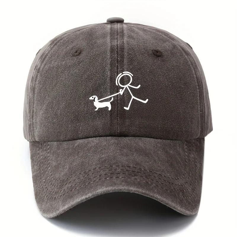 Dog fashion printed baseball cap, gift for dog lovers, simple and stylish design, outdoor travel equipment