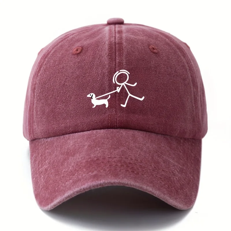 Dog fashion printed baseball cap, gift for dog lovers, simple and stylish design, outdoor travel equipment