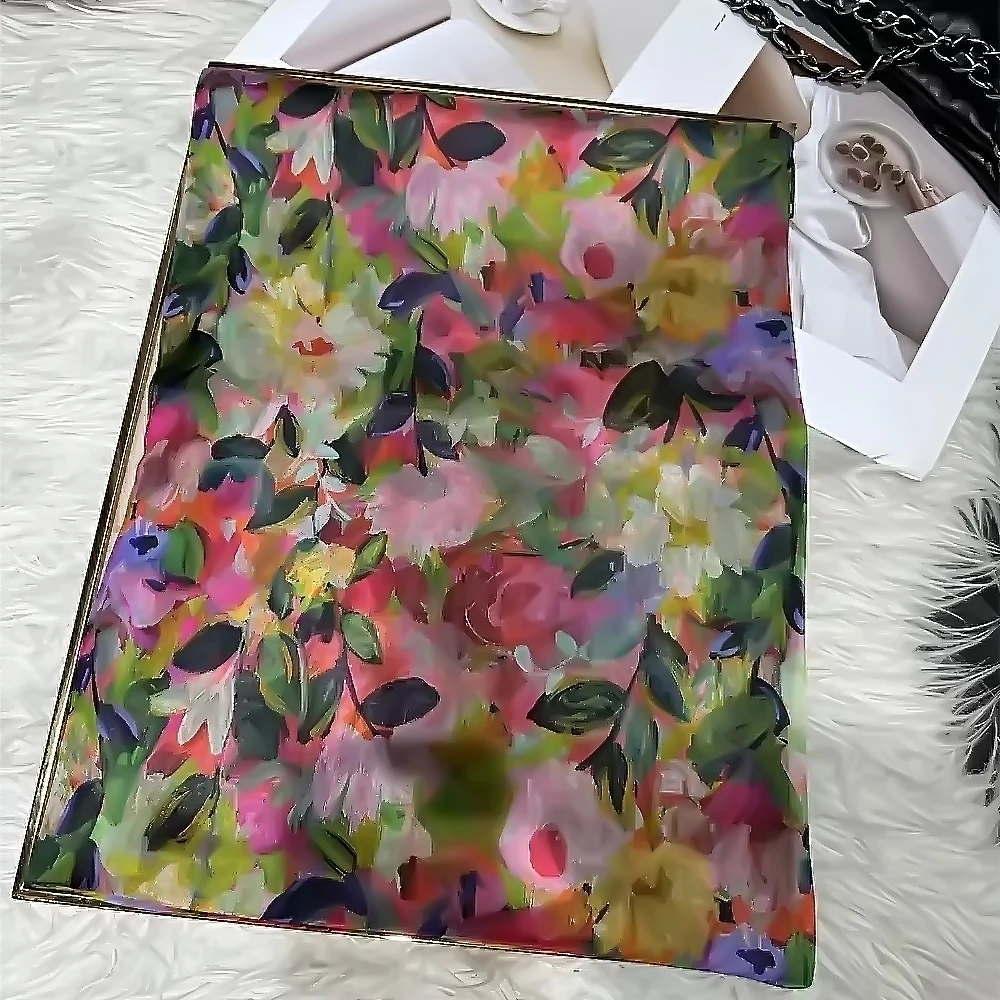 White Blue Women 100% Mulberry Silk Scarf Elegant Floral Design Long Silk Scarf Cape Summer Beach Silk Shawl Wrap Hijab Scarf