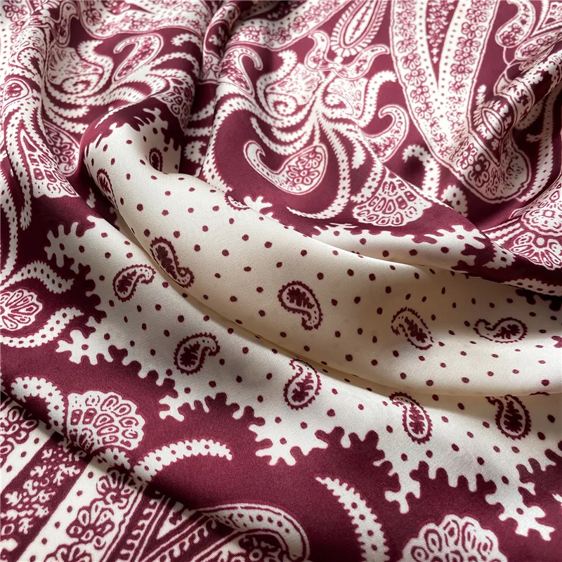 2025 New Paisley Print Square Scarf Soft Satin Silk-like Thin Neck Scarf Mature Style Bandana Sunscreen Headscarf For Women