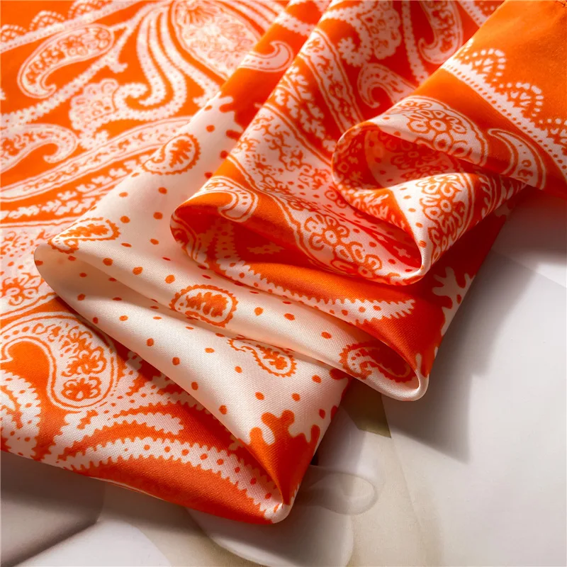 2025 New Paisley Print Square Scarf Soft Satin Silk-like Thin Neck Scarf Mature Style Bandana Sunscreen Headscarf For Women
