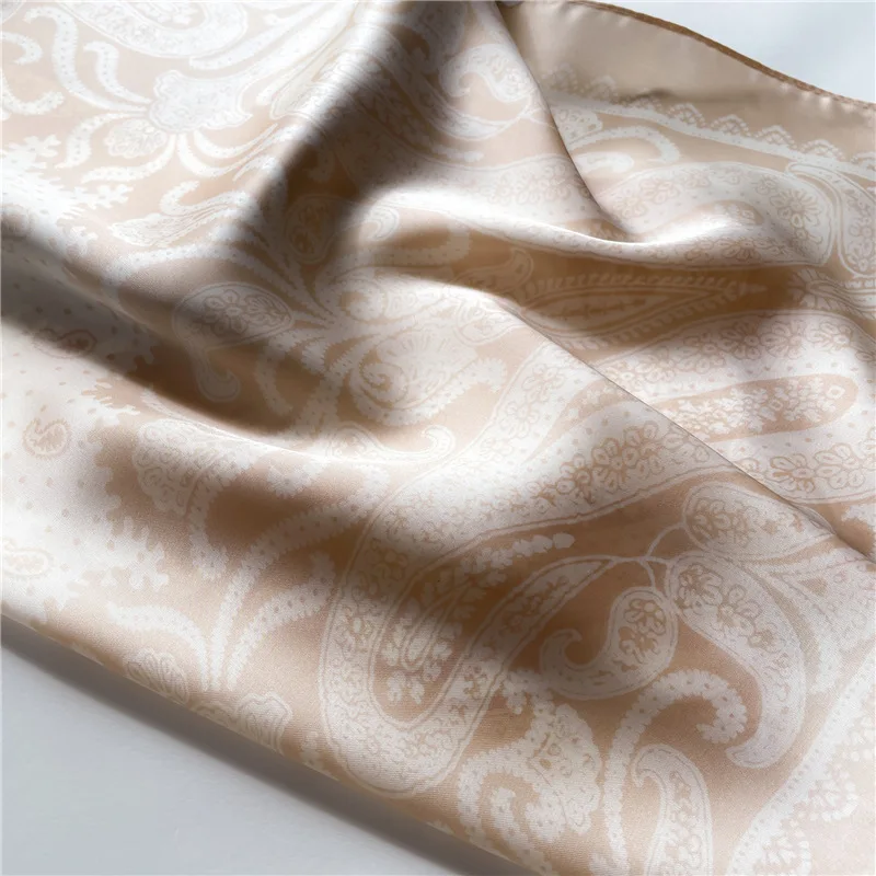 2025 New Paisley Print Square Scarf Soft Satin Silk-like Thin Neck Scarf Mature Style Bandana Sunscreen Headscarf For Women