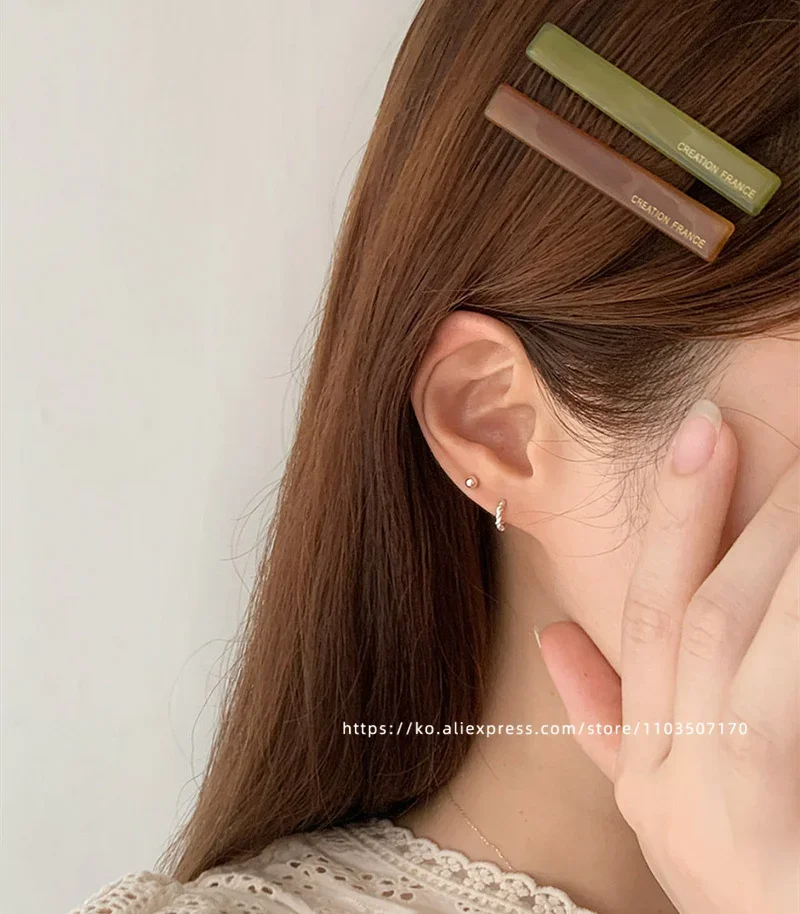 French small hair clip ~ South Korea France black edge clip word clip wine red fringe clip duck beak clip