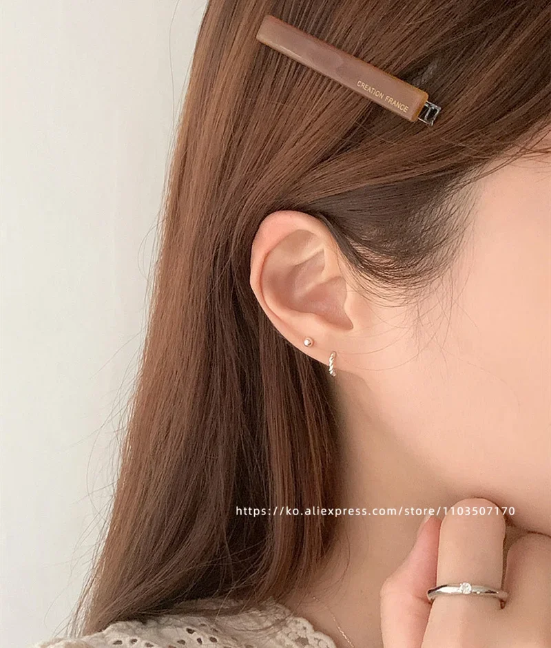 French small hair clip ~ South Korea France black edge clip word clip wine red fringe clip duck beak clip