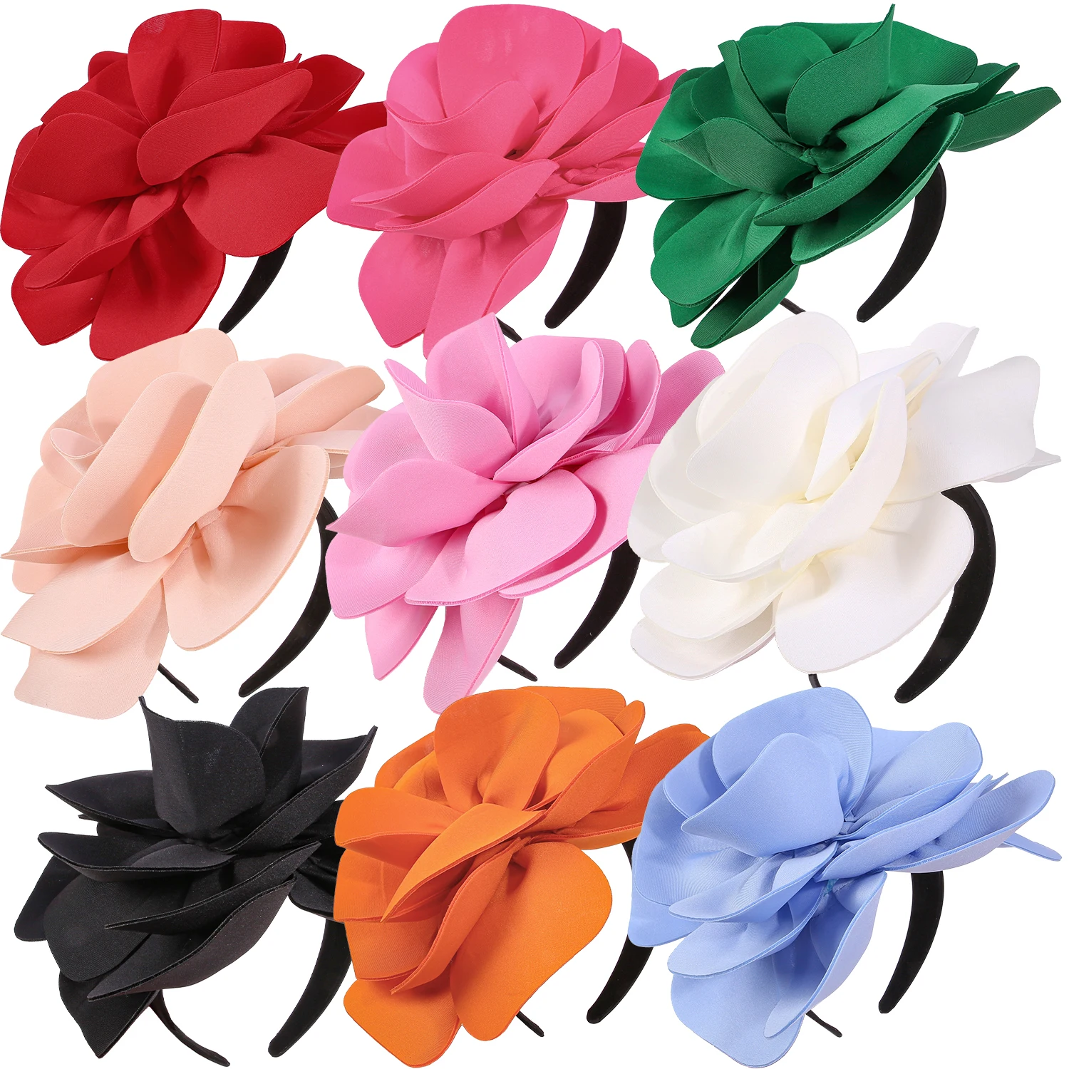 1PC 11inch Large Flower Headbands for Women Hair Flower Hairbands Hairhoops Headwear Girls Women Dinner Party Hair Accessories