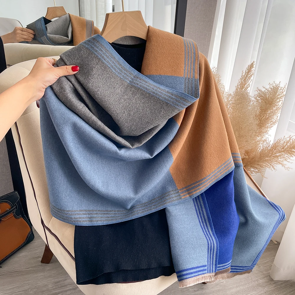 New Luxury Winter Scarf Women Cashmere Warm Pashmina Brand Foulard Female Shawls Wraps Thick Soft Bufanda Poncho Scarves Hijab