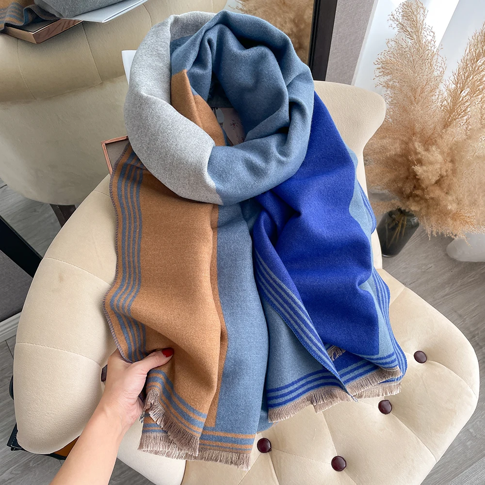 New Luxury Winter Scarf Women Cashmere Warm Pashmina Brand Foulard Female Shawls Wraps Thick Soft Bufanda Poncho Scarves Hijab
