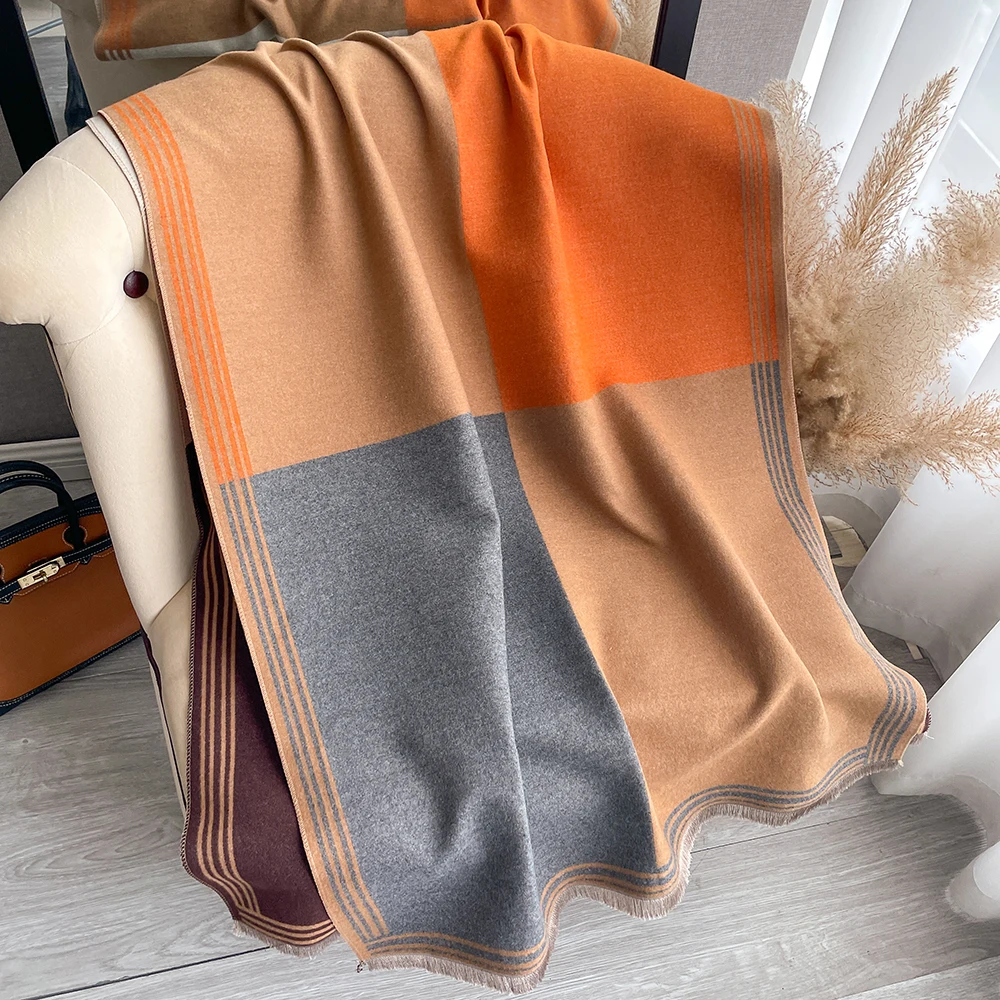 New Luxury Winter Scarf Women Cashmere Warm Pashmina Brand Foulard Female Shawls Wraps Thick Soft Bufanda Poncho Scarves Hijab