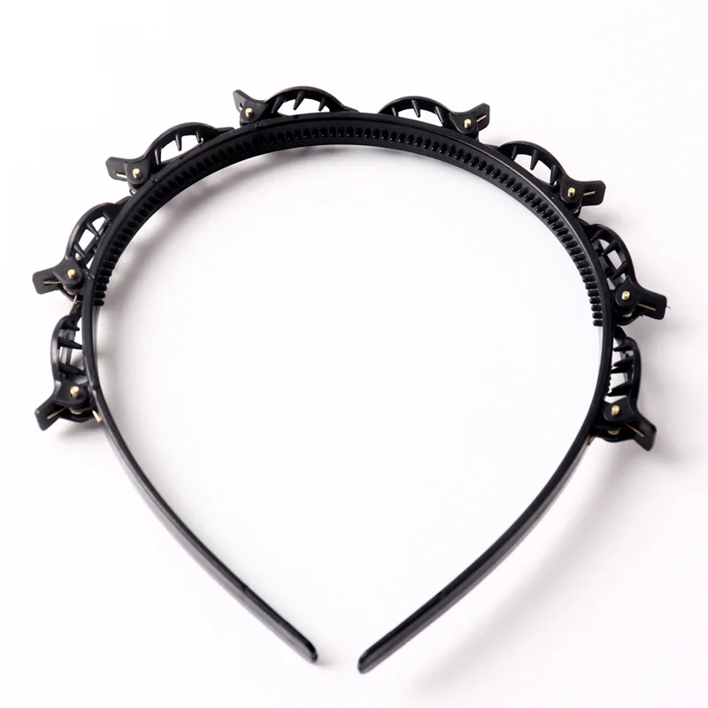 1/2 Pcs Woven Hairband Small Clip to Fix Bangs Multi-Layer Hollow Braided Hair Headband Hair Clip