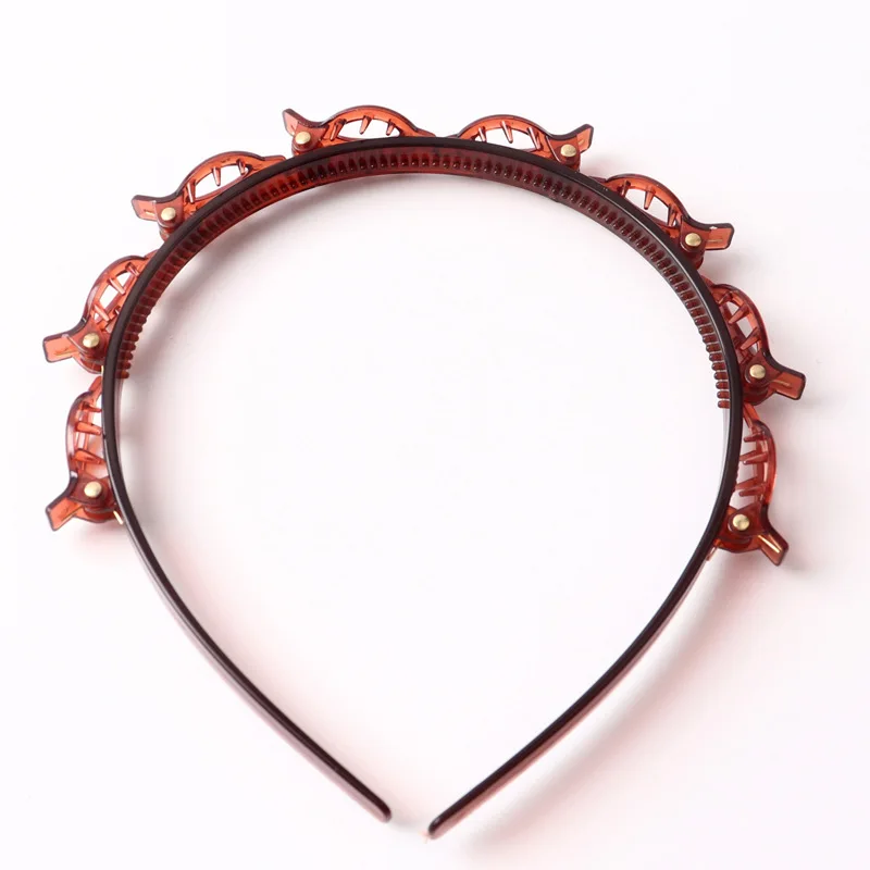 1/2 Pcs Woven Hairband Small Clip to Fix Bangs Multi-Layer Hollow Braided Hair Headband Hair Clip