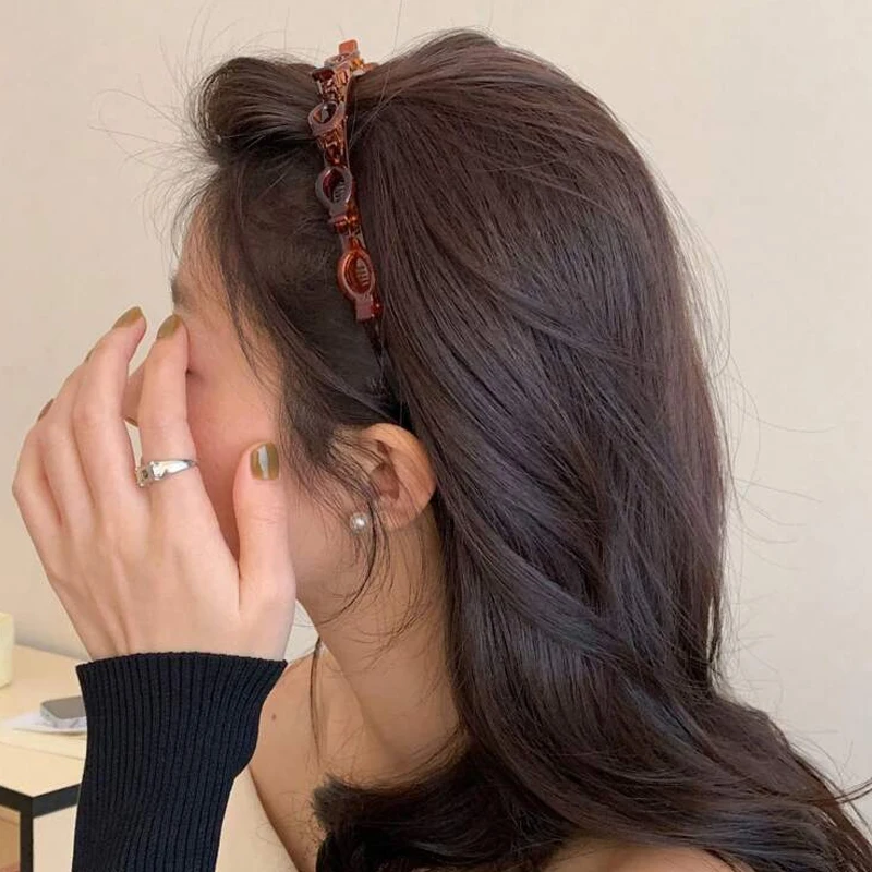 1/2 Pcs Woven Hairband Small Clip to Fix Bangs Multi-Layer Hollow Braided Hair Headband Hair Clip