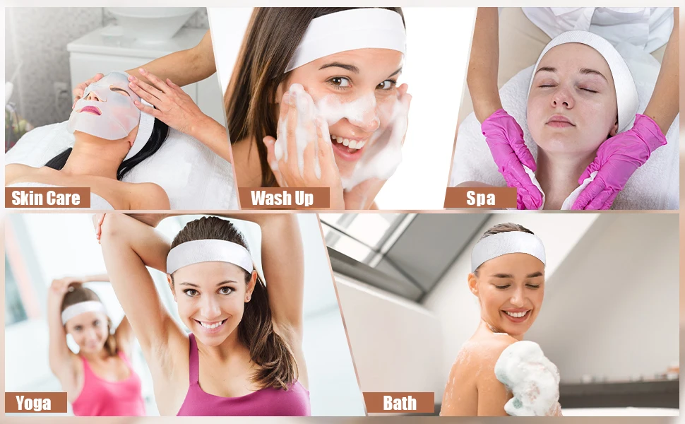 50 PCS Disposable Hairband for Women, Non-woven Fabric Spa Headband for Securing Hair during Facial Makeup Travel Spa Makeup