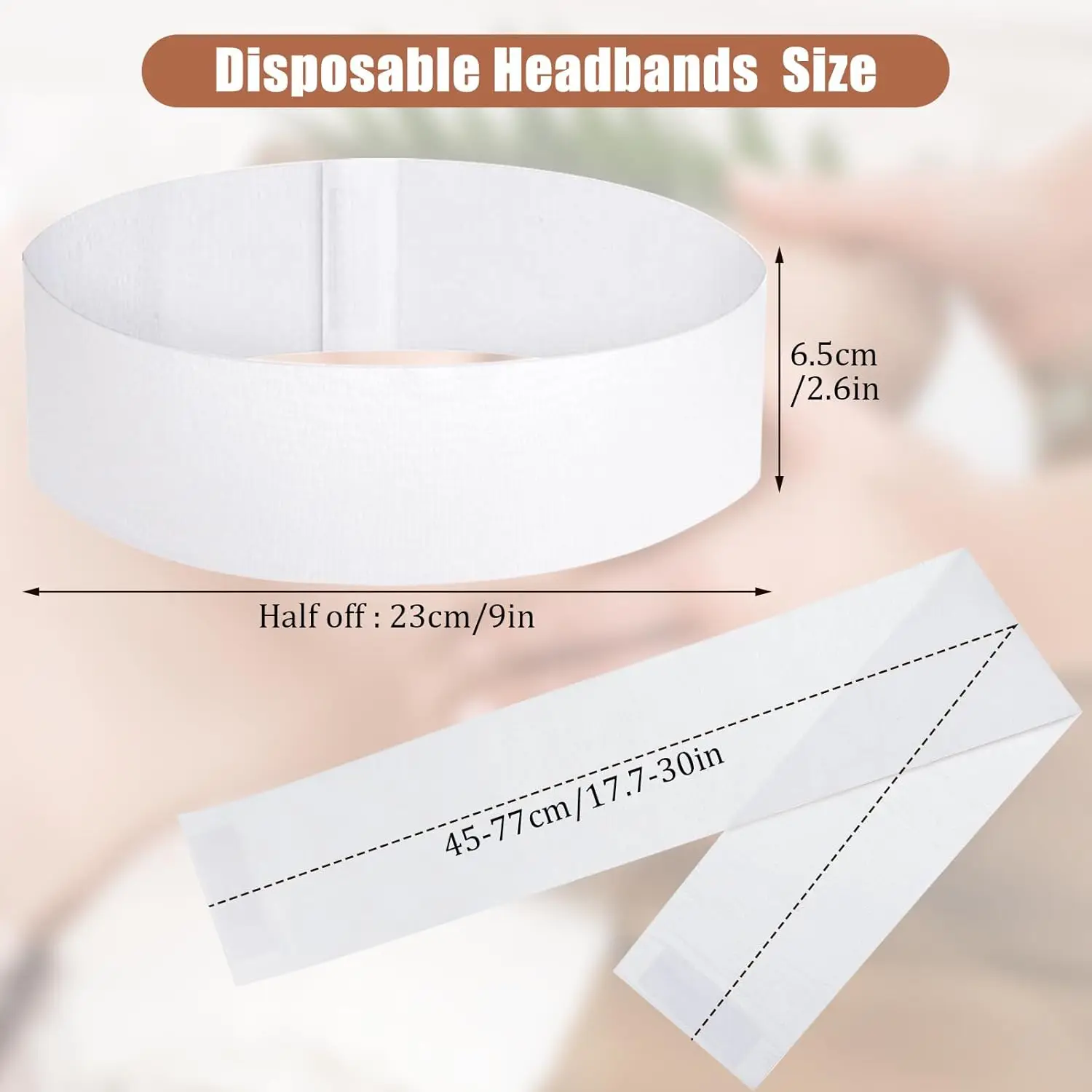 50 PCS Disposable Hairband for Women, Non-woven Fabric Spa Headband for Securing Hair during Facial Makeup Travel Spa Makeup