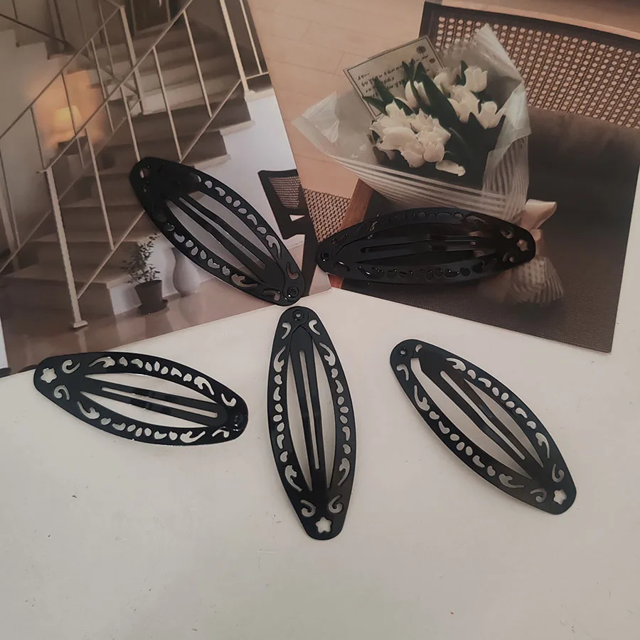 5PC Cute Retro Black BB Hairpins Hollow Hair Clips Simple Classical Design for Girls Hair Accessories Party Holiday O