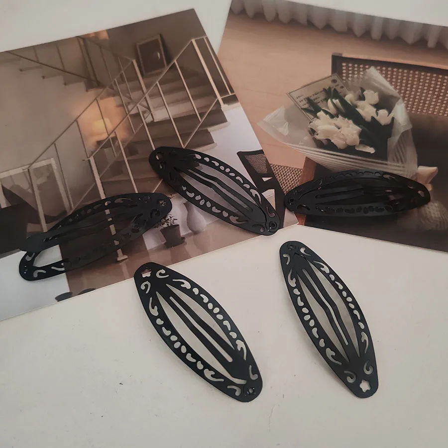 5PC Cute Retro Black BB Hairpins Hollow Hair Clips Simple Classical Design for Girls Hair Accessories Party Holiday O